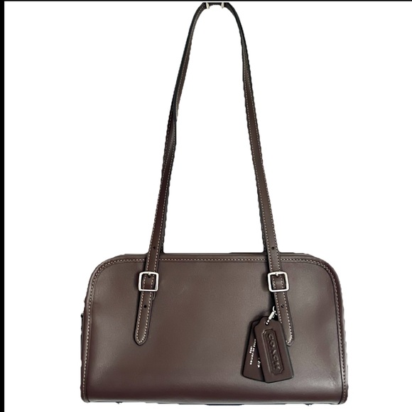 Coach Handbags - Coach Swing Zip Shoulder Bag Maple Brown Glovetanned Leather Buckle Purse CM565